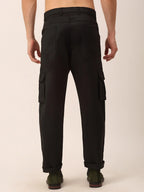 Indian Men's Casual Cotton Solid Cargo Pants