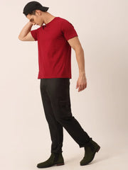 Indian Men's Casual Cotton Solid Cargo Pants