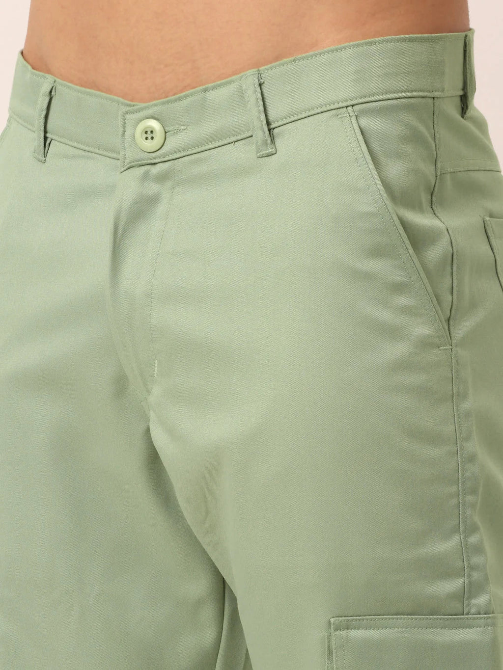 Indian Needle Men's- Casual Cotton Solid Cargo Pants