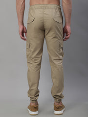DesiQlo Men's Casual Cotton Solid Cargo Pants