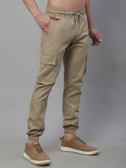 DesiQlo Men's Casual Cotton Solid Cargo Pants