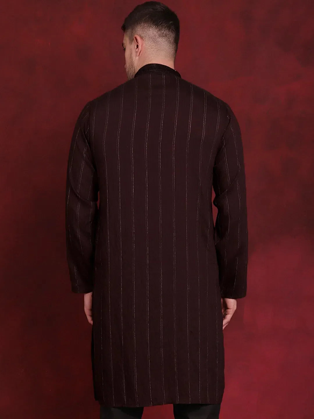 Maroon Viscose Geometric Indian Wear for Men | DesiQlo India