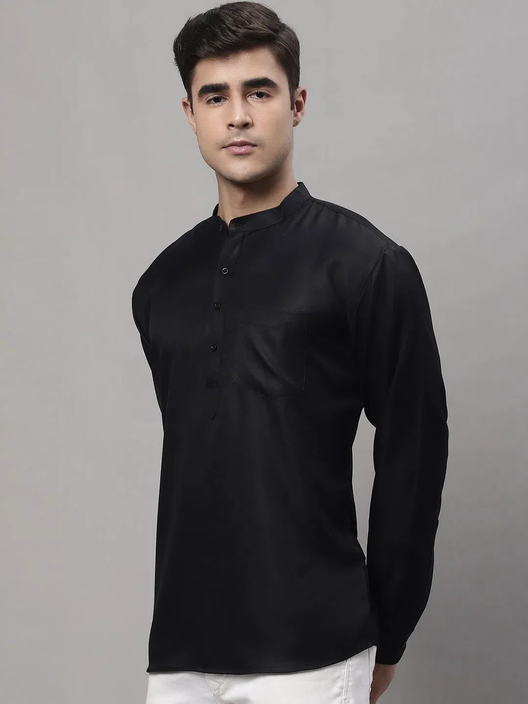 Black Cotton Solid Indian Wear KO_677Black | DesiQlo