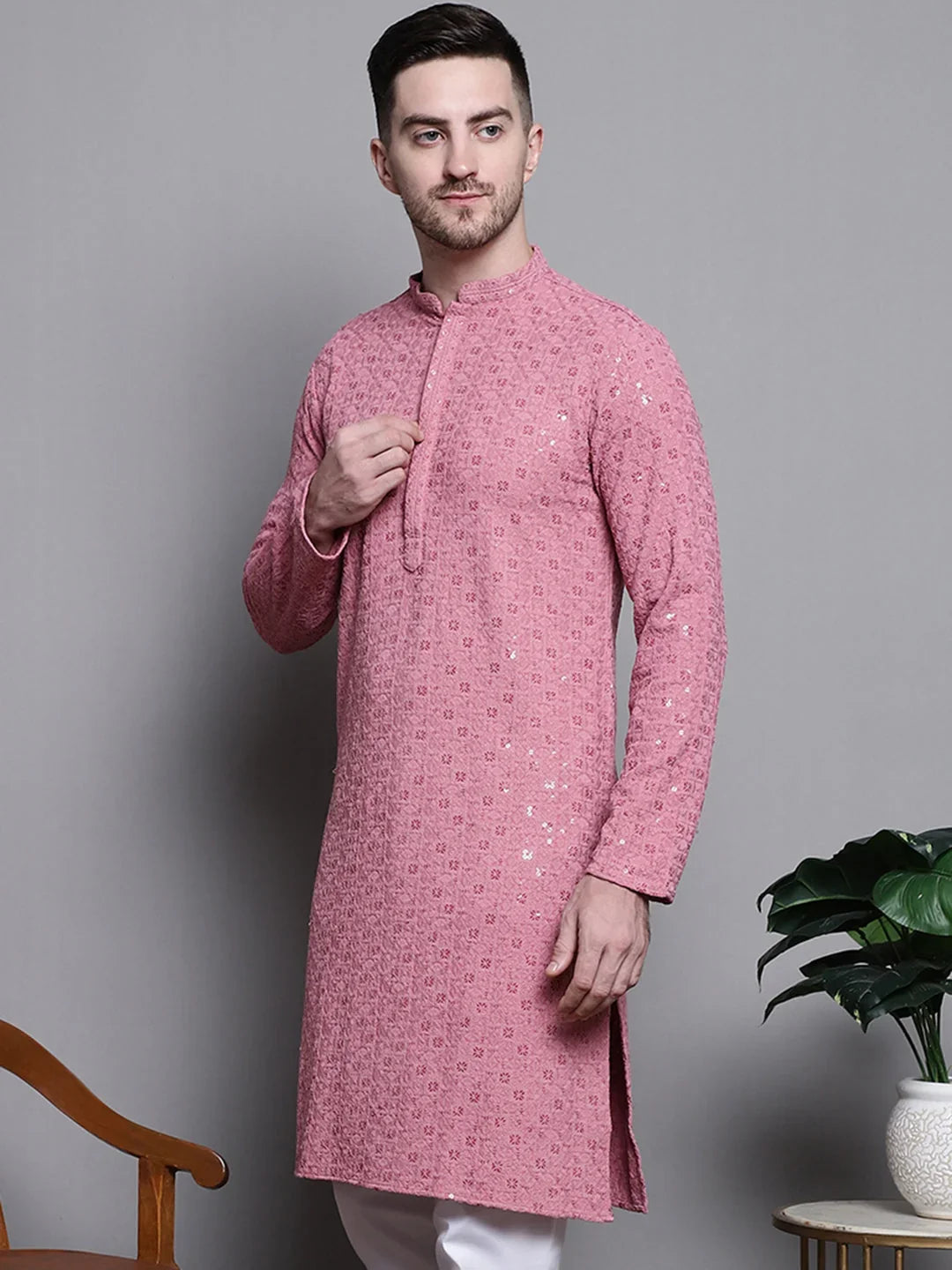 Red Cotton Solid Indian Wear KO_5006Coral | DesiQlo