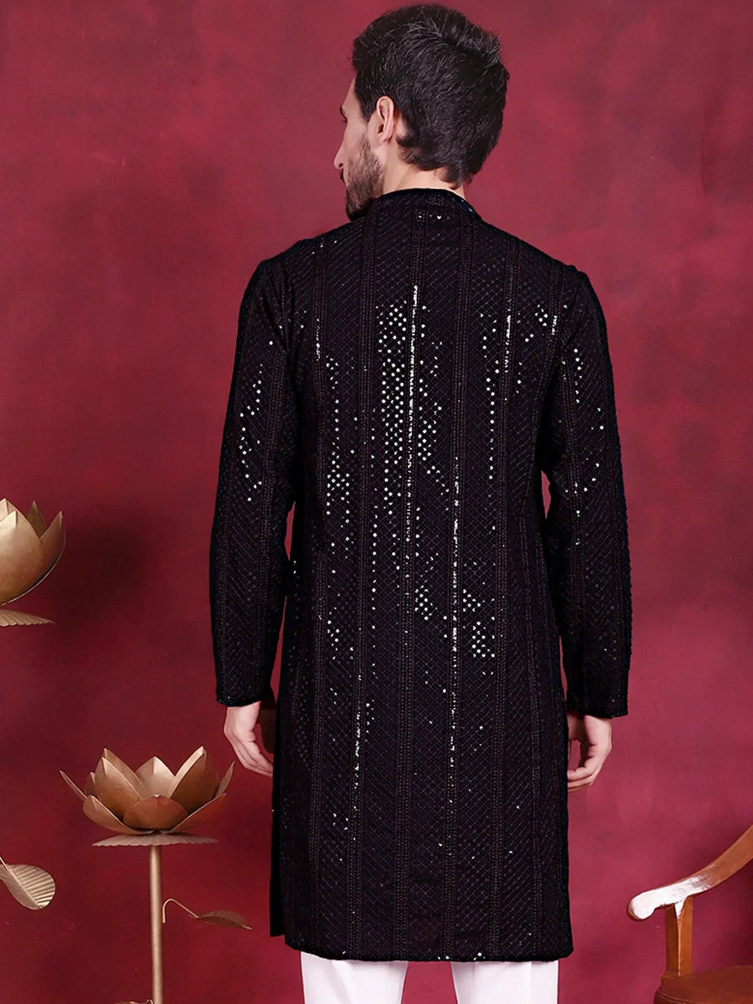 Black Rayon Solid Indian Wear KO_5015Black | DesiQlo