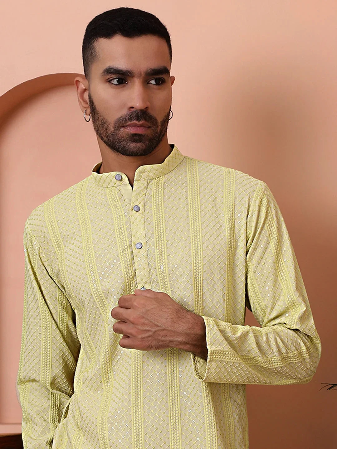 Yellow Rayon Solid Indian Wear KO_5015Lime | DesiQlo
