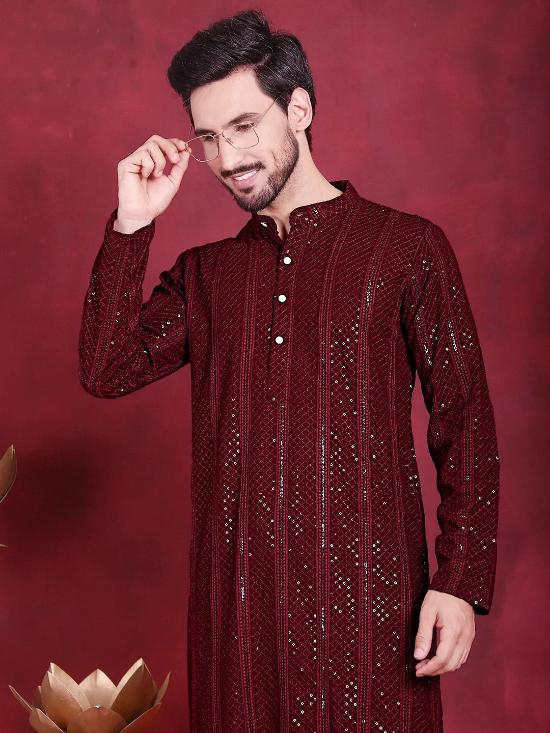 Maroon Rayon Solid Indian Wear KO_5015Maroon | DesiQlo