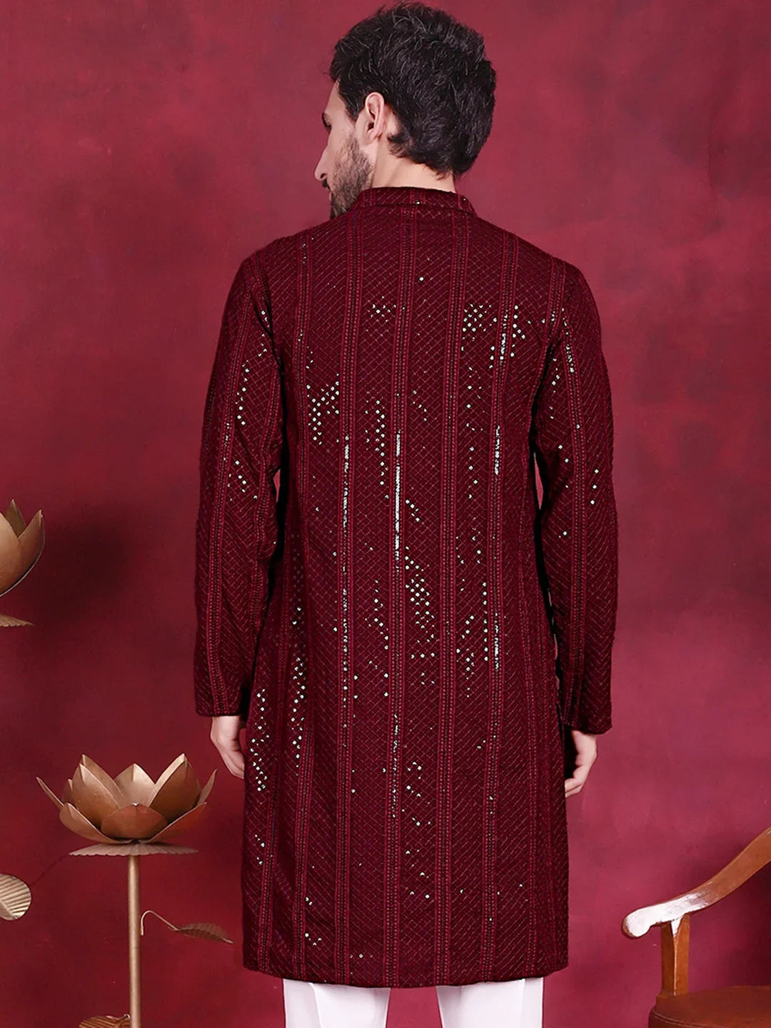 Maroon Rayon Solid Indian Wear KO_5015Maroon | DesiQlo