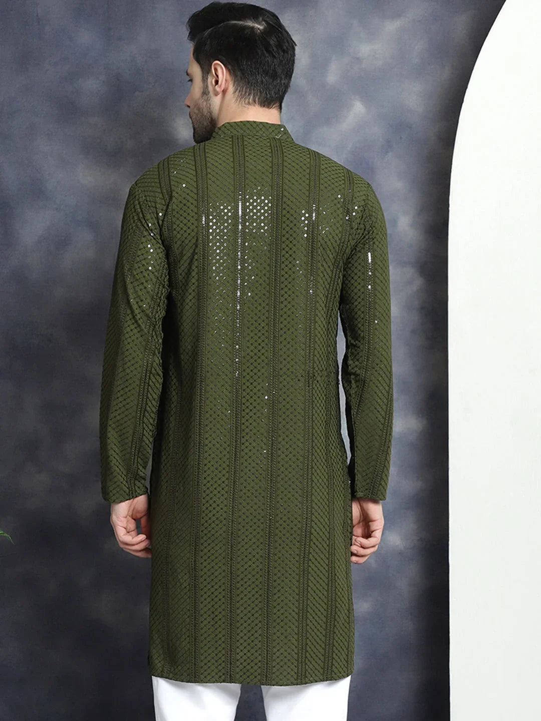 Green Rayon Solid Indian Wear KO_5015Mehndi | DesiQlo