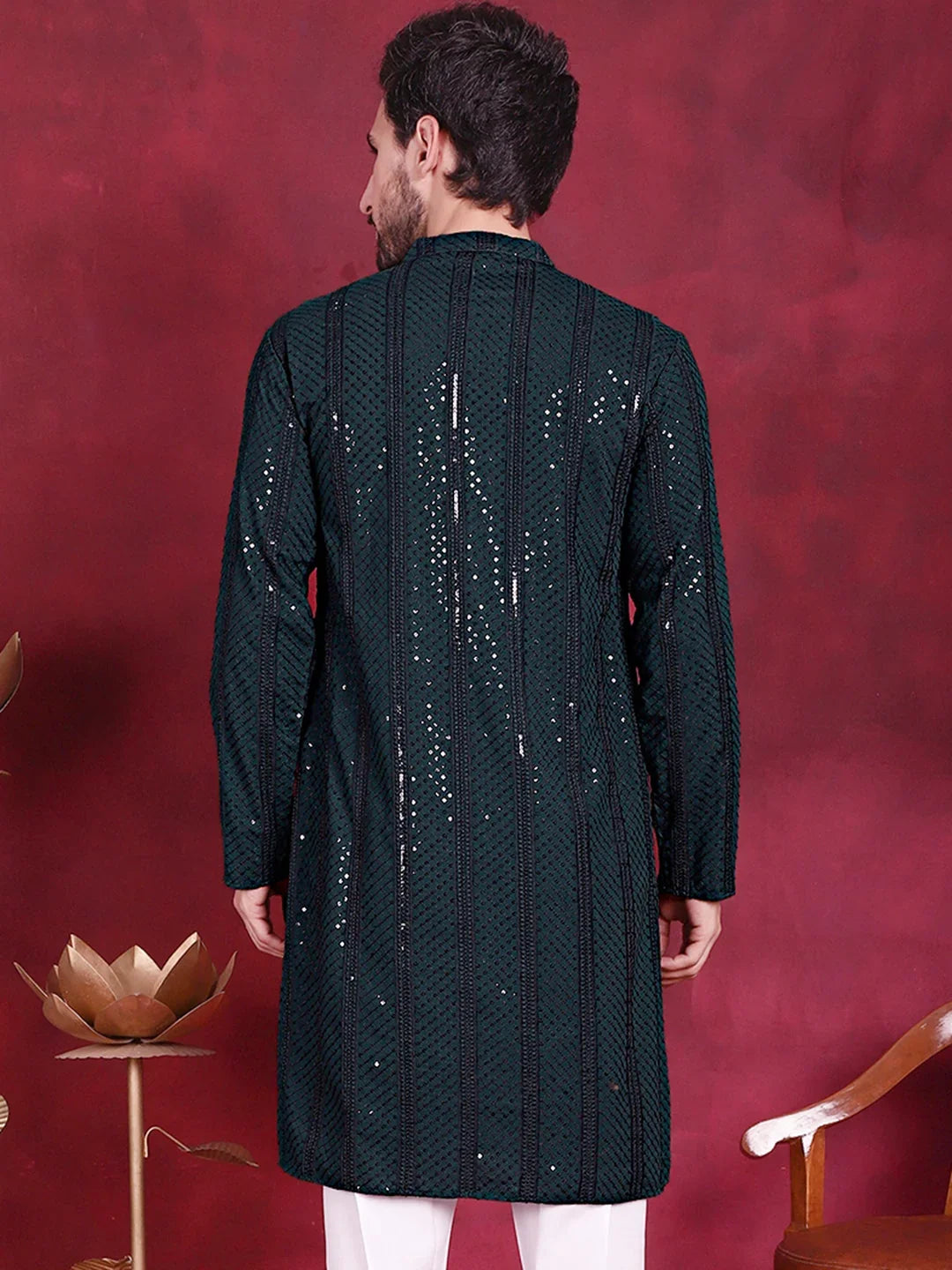 Green Rayon Solid Indian Wear KO_5015Olive | DesiQlo