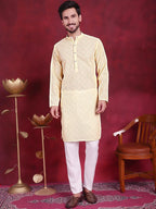 Chikankari Embroidered Kurtas ( KO 5017 Yellow )
