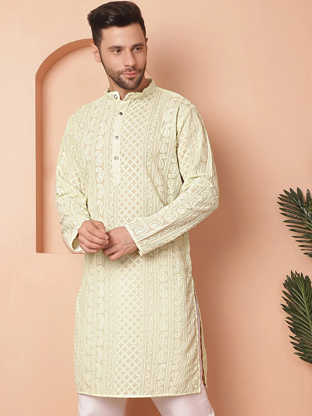 Green Polyester Solid Indian Wear KO_5021Pista | DesiQlo
