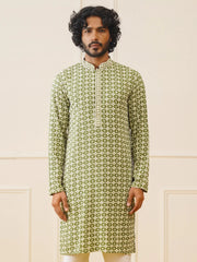 Sequins Embroidered Kurtas-KO-5023Mehendi