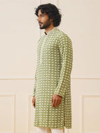 Sequins Embroidered Kurtas-KO-5023Mehendi