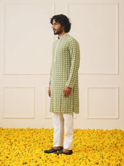 Sequins Embroidered Kurtas-KO-5023Mehendi