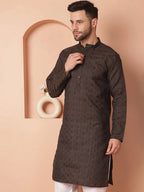 Woven Design Silk Blend Kurtas-KO-5034Navy