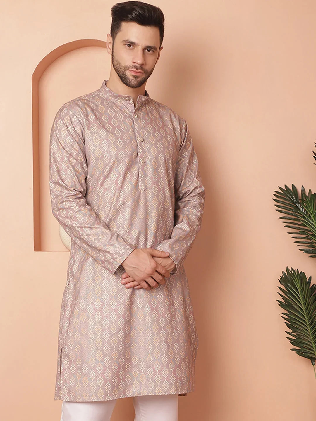Orange Cotton Solid Indian Wear KO_5036Peach | DesiQlo