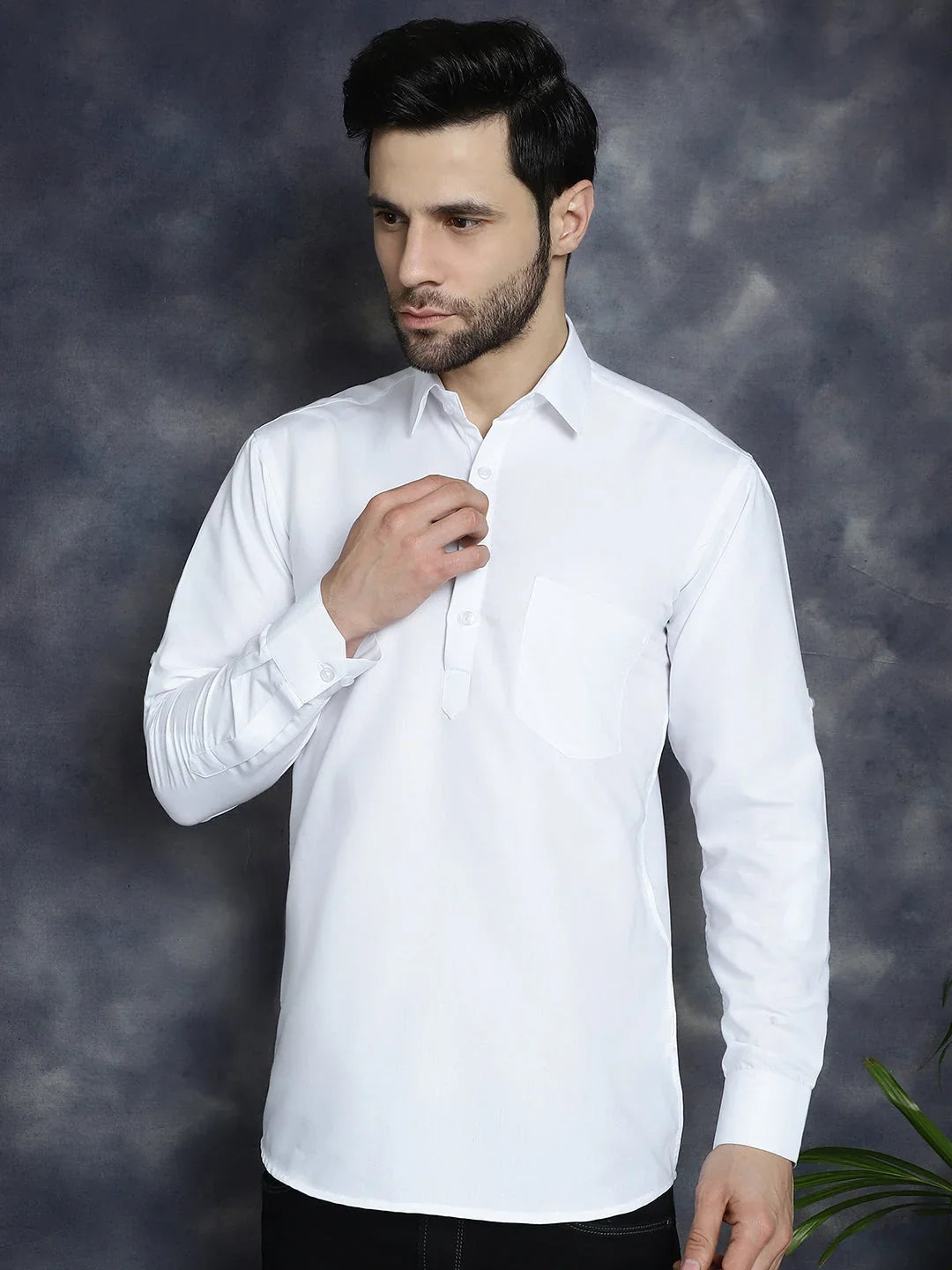 White Cotton Solid Indian Wear KO_5037White | DesiQlo