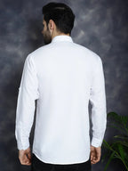 Men's White Solid Short Kurtas ( KO 5037White )