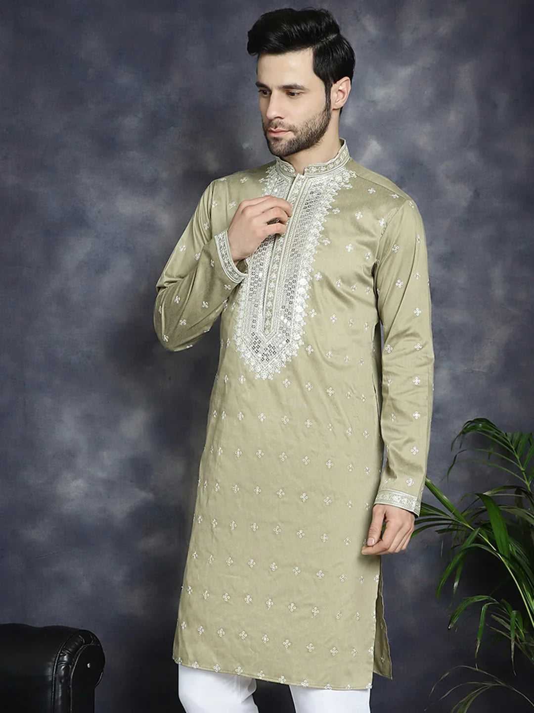 Beige Cotton Solid Indian Wear KO_5038Beige | DesiQlo