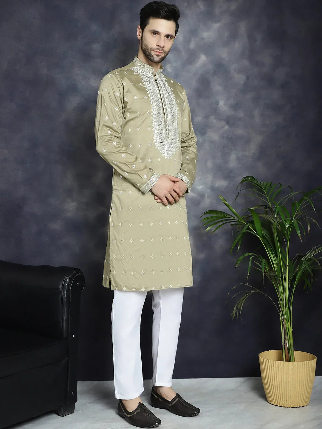 Beige Cotton Solid Indian Wear KO_5038Beige | DesiQlo
