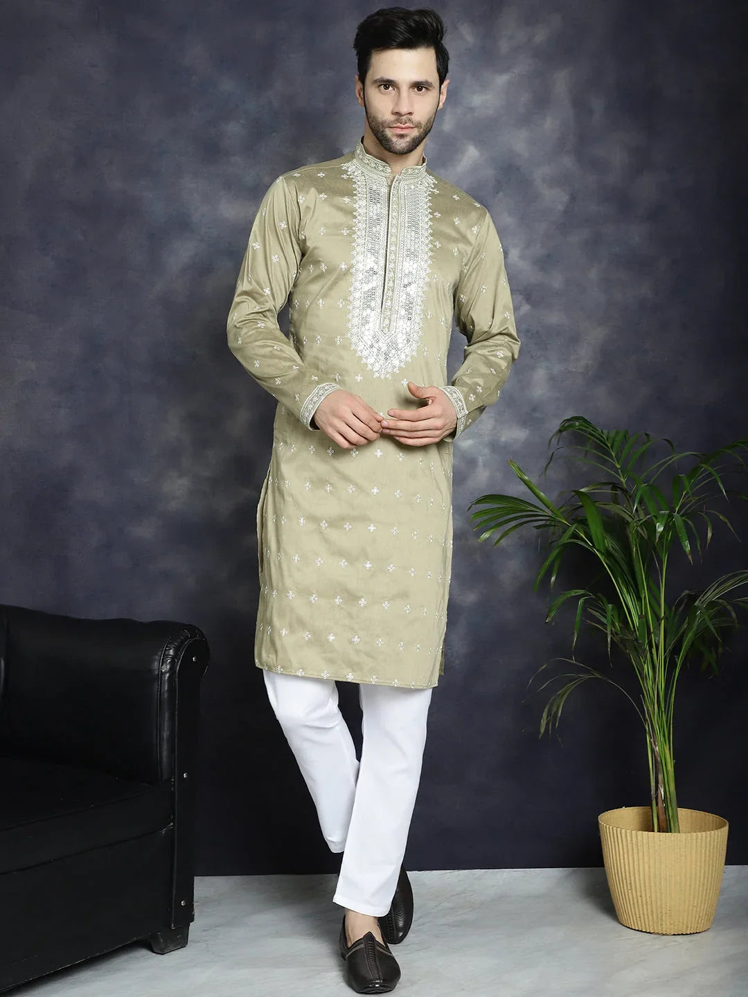 Beige Cotton Solid Indian Wear KO_5038Beige | DesiQlo