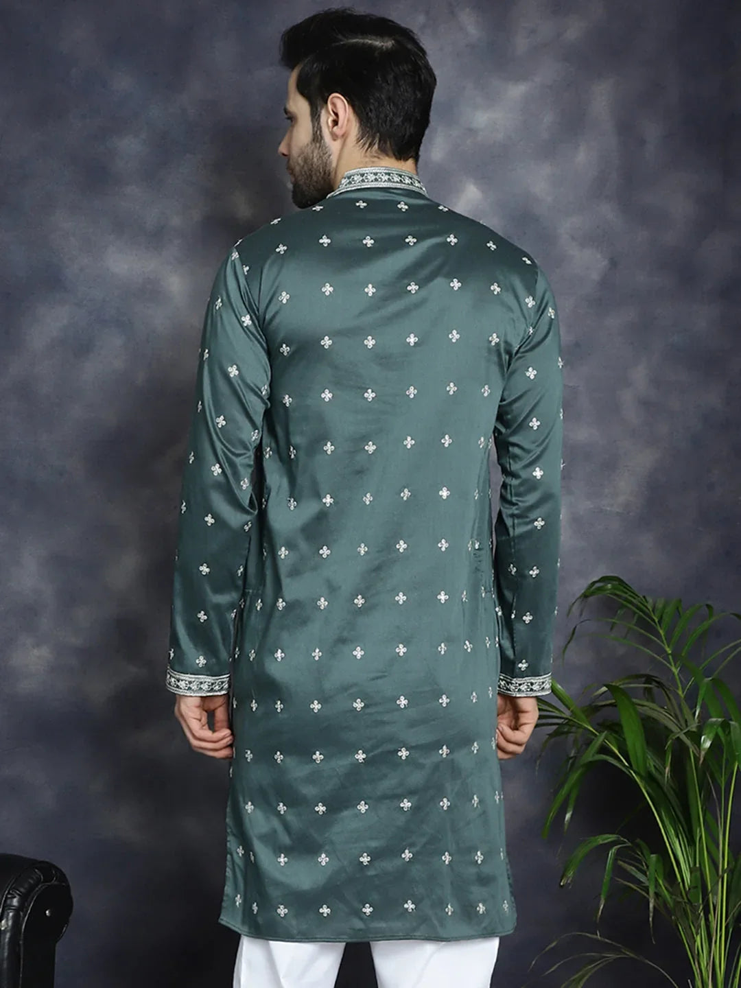 Green Cotton Solid Indian Wear KO_5038Olive | DesiQlo