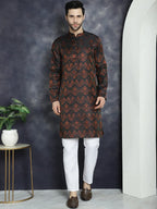 Men Bronze Silk Blend Straight Kurtas ( KO 5043Bronze )