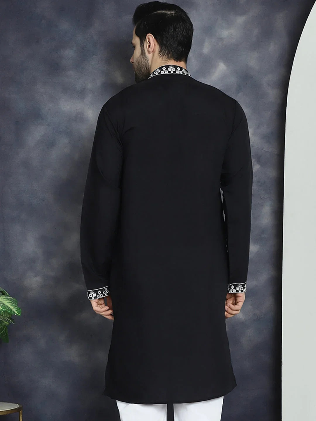 Black Cotton Solid Indian Wear KO_5045Black | DesiQlo