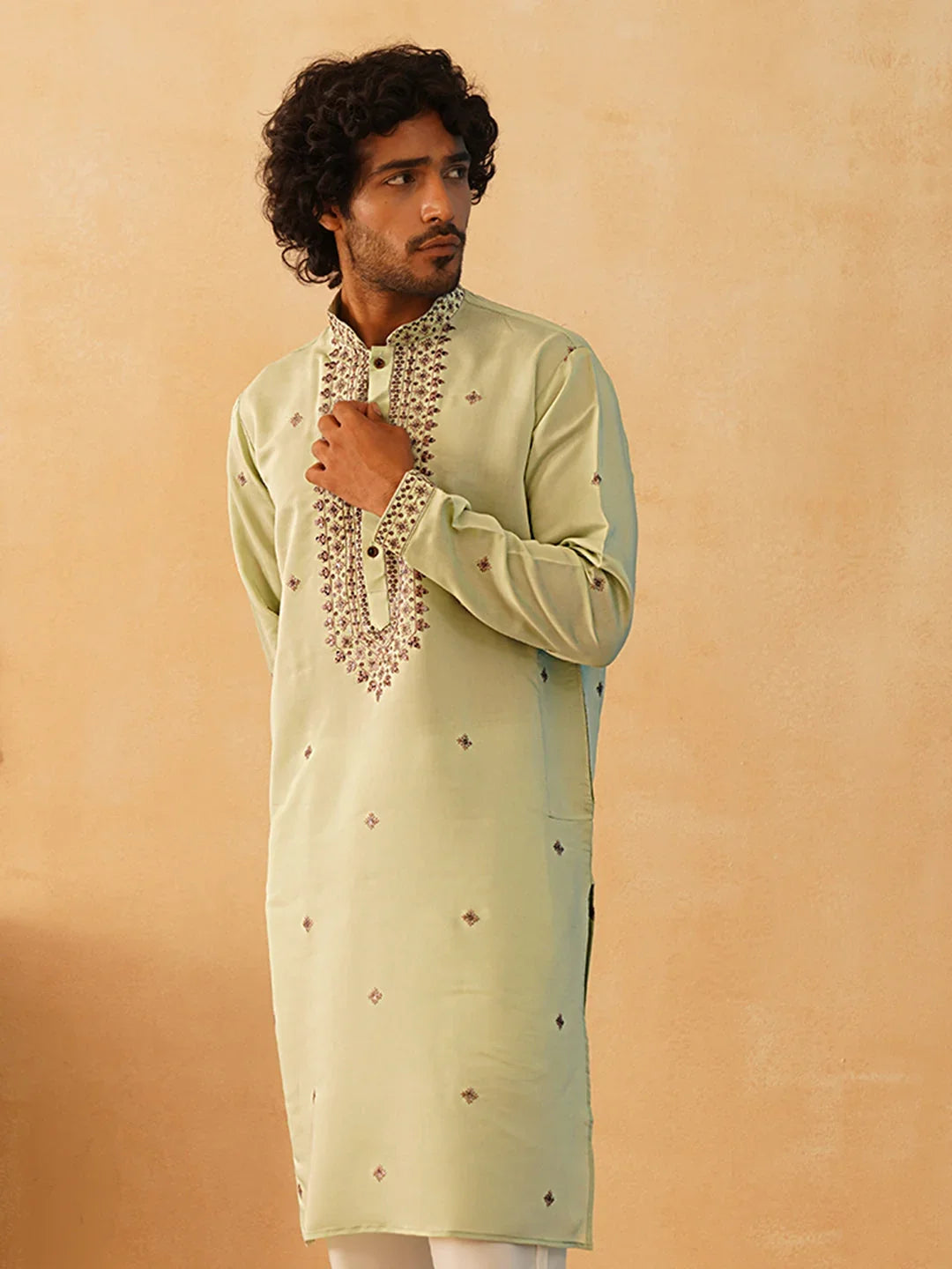 Green Cotton Solid Indian Wear KO_5046Pista | DesiQlo