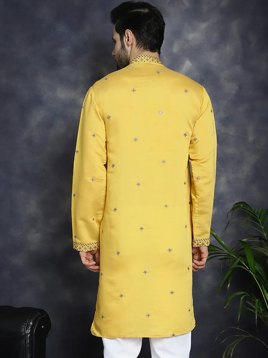 Yellow Cotton Solid Indian Wear KO_5046Yellow | DesiQlo