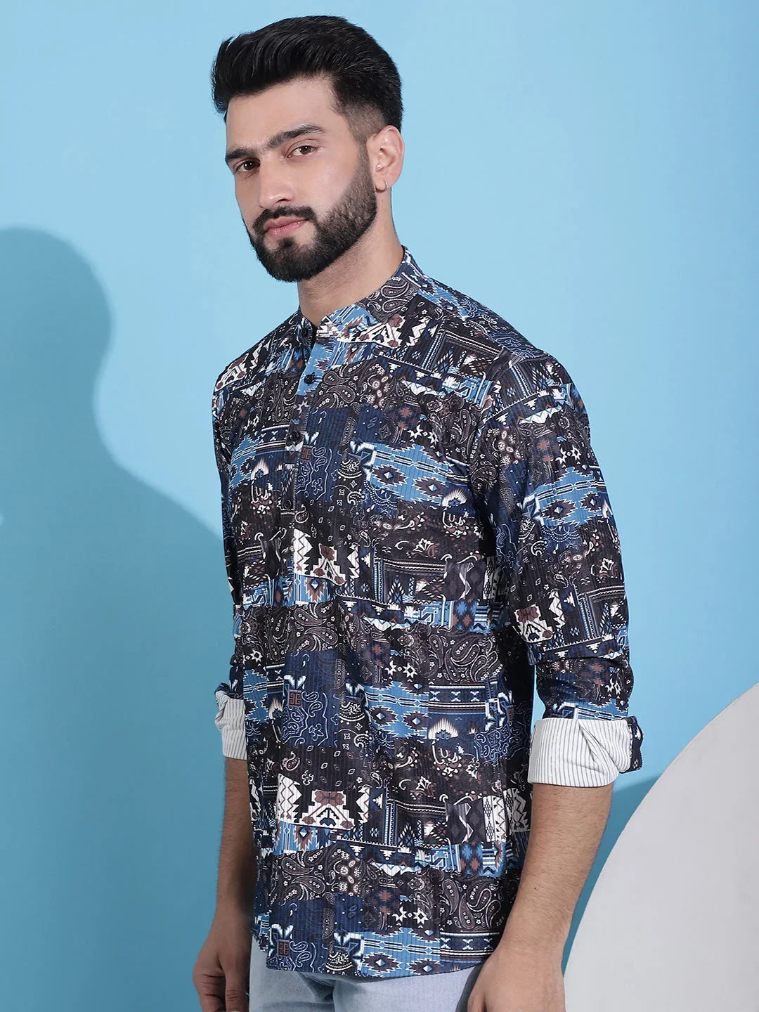 Black Cotton Solid Indian Wear KO_5050Black | DesiQlo