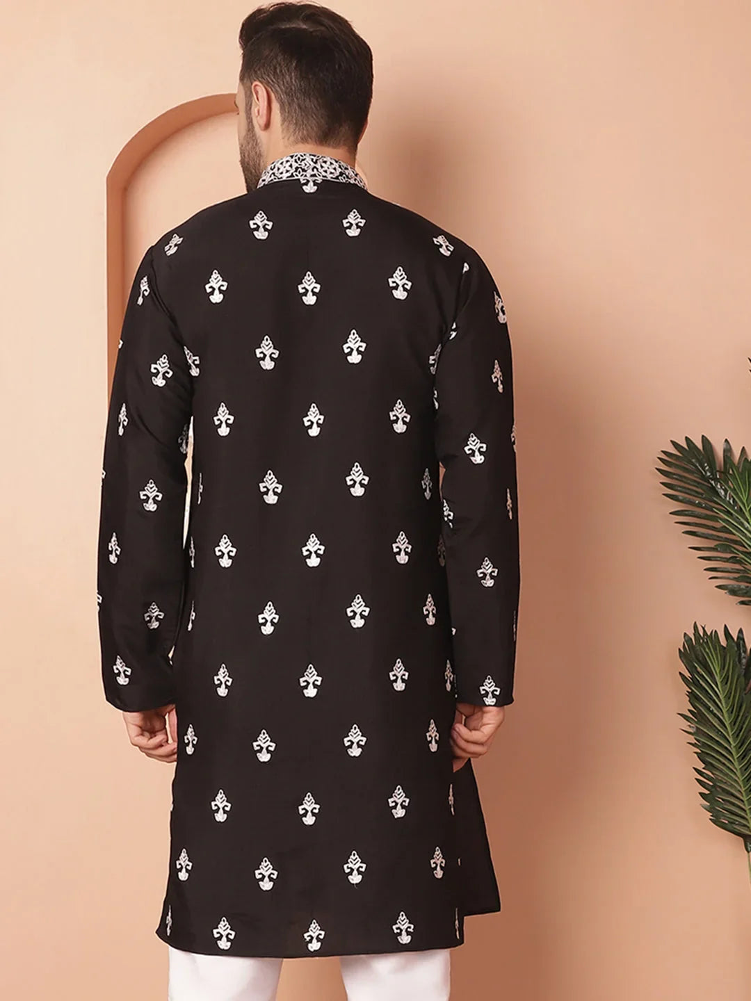 Black Cotton Solid Indian Wear KO_5051Black | DesiQlo