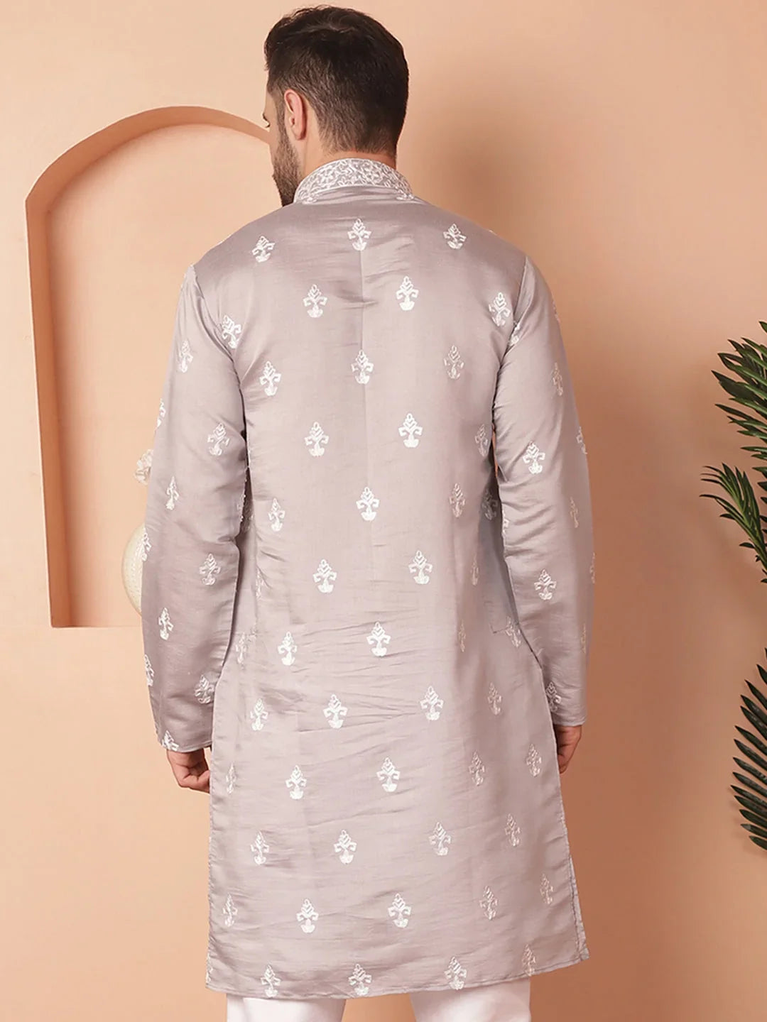 Grey Cotton Solid Indian Wear KO_5051Grey | DesiQlo