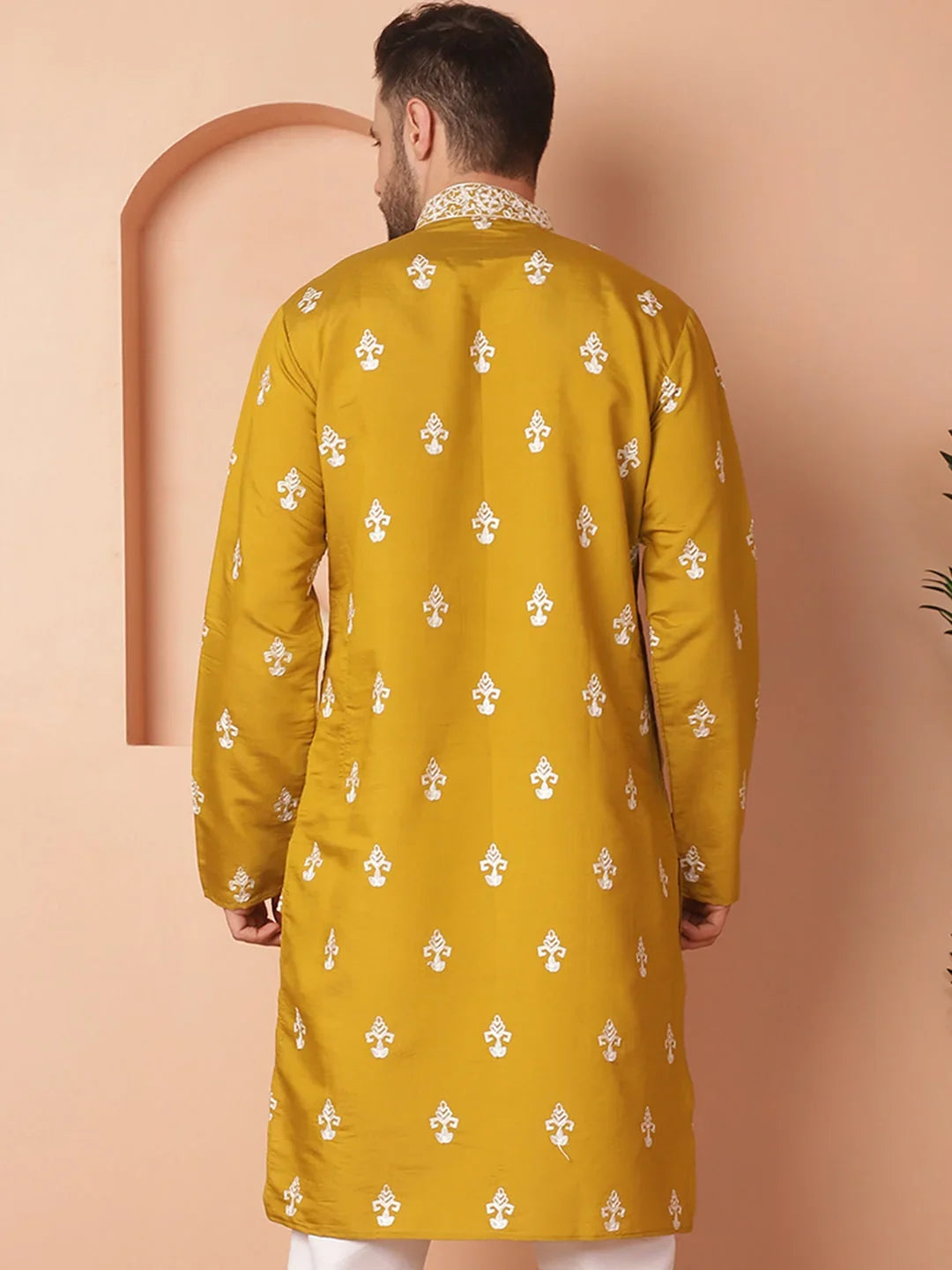 Yellow Cotton Solid Indian Wear KO_5051Mustard | DesiQlo