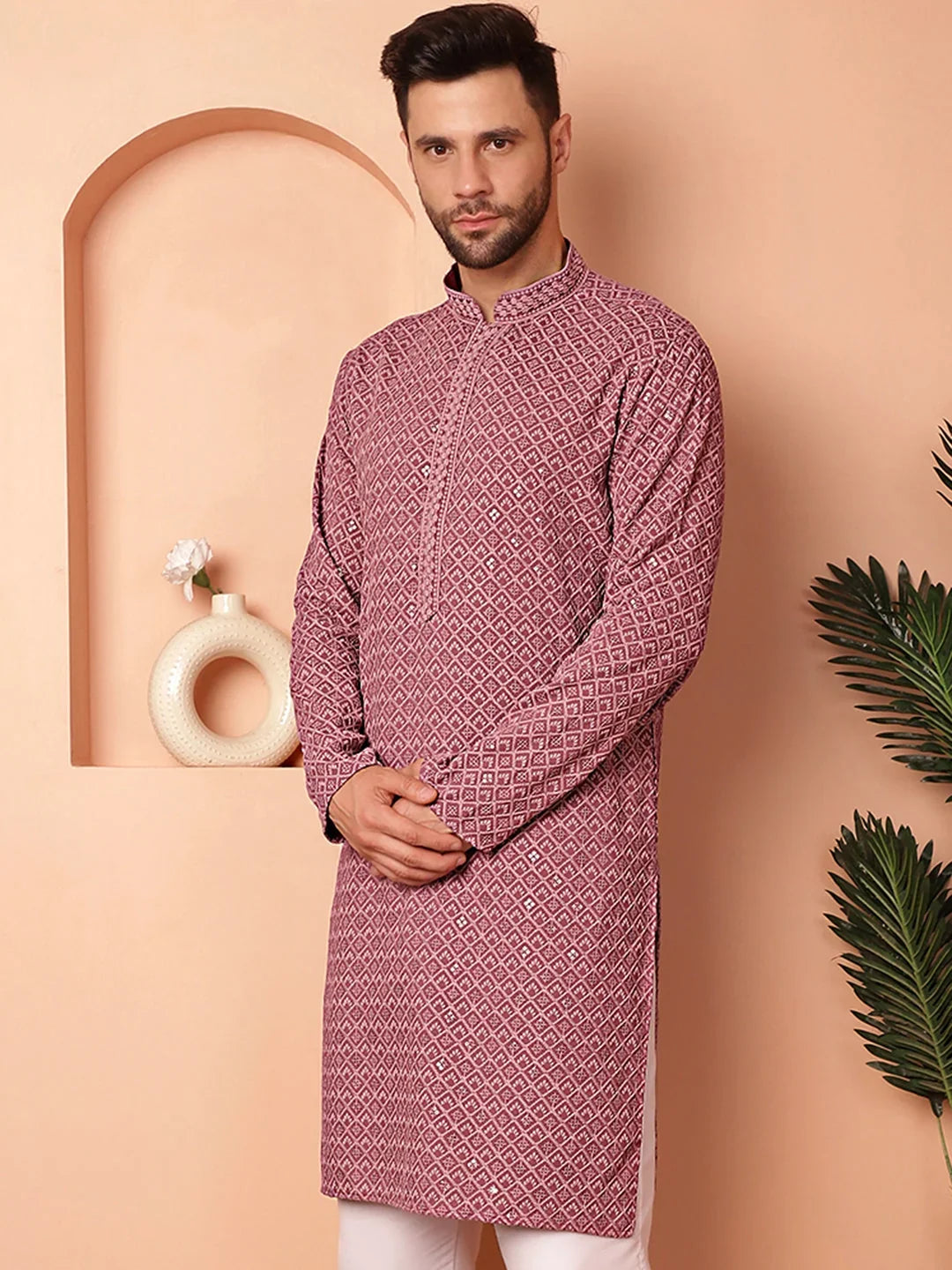 Purple Rayon Solid Indian Wear KO_5052Magenta | DesiQlo