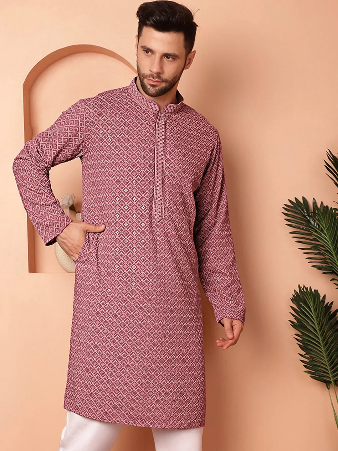 Purple Rayon Solid Indian Wear KO_5052Magenta | DesiQlo