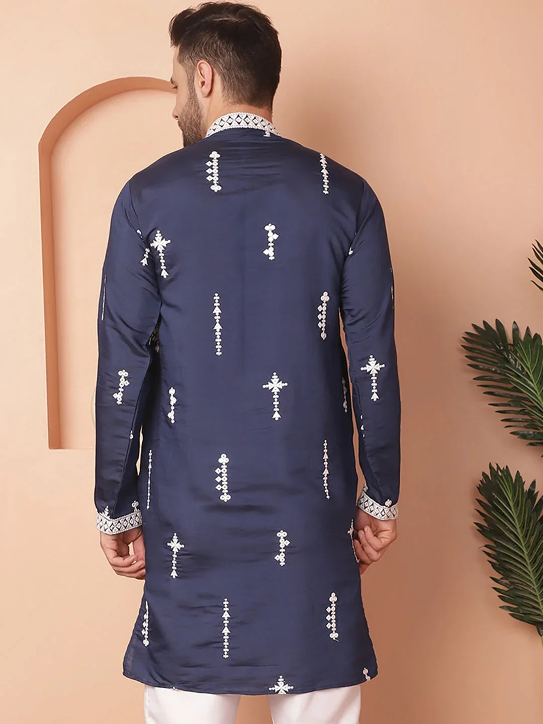 Blue Cotton Solid Indian Wear KO_5053Navy | DesiQlo