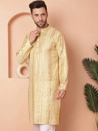 Men's Mirror Work Kurtas-KO-5055Golden