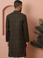 Men Printed Cotton Kurtas-KO-5069Mehndi