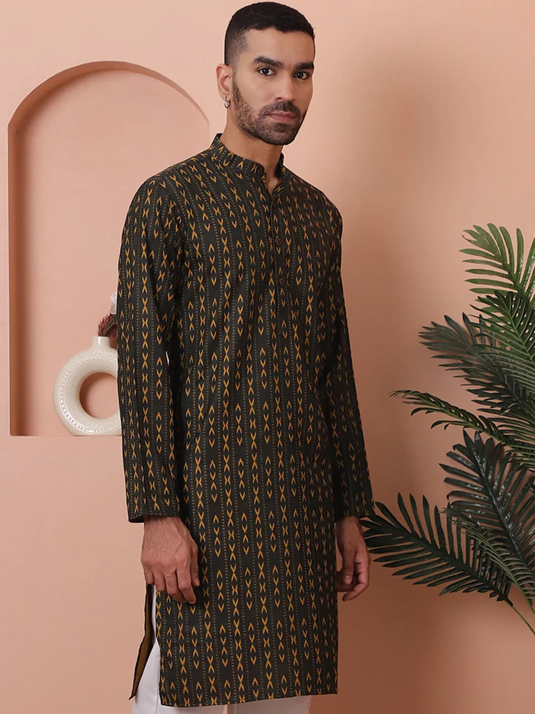 Green Cotton Solid Indian Wear KO_5069Mehndi | DesiQlo
