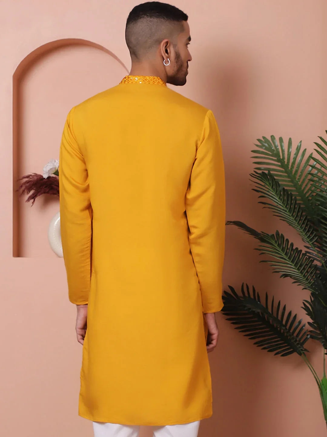 Yellow Rayon Solid Indian Wear KO_5073Mustard | DesiQlo
