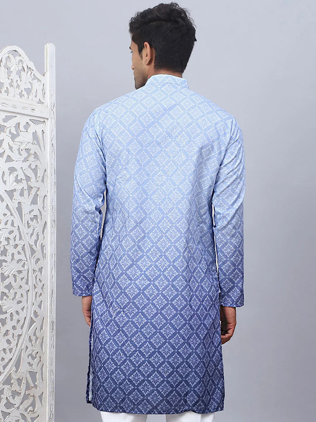 Blue Cotton Solid Indian Wear KO_5074Blue | DesiQlo