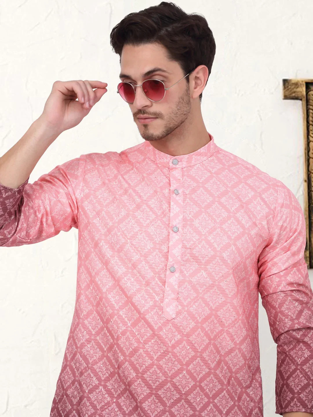 Red Cotton Solid Indian Wear KO_5074Coral | DesiQlo