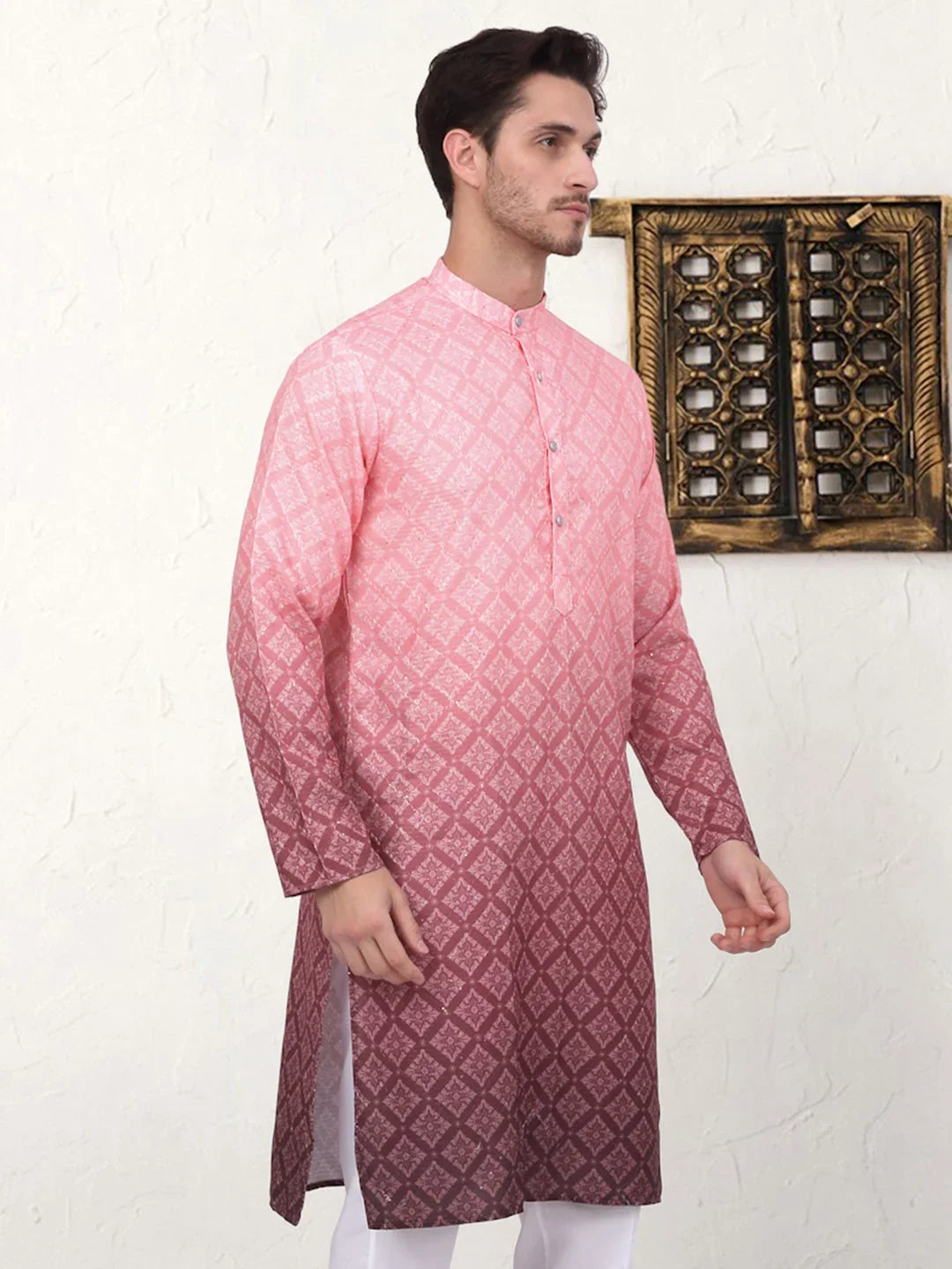 Red Cotton Solid Indian Wear KO_5074Coral | DesiQlo