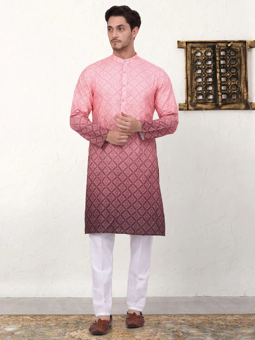 Red Cotton Solid Indian Wear KO_5074Coral | DesiQlo