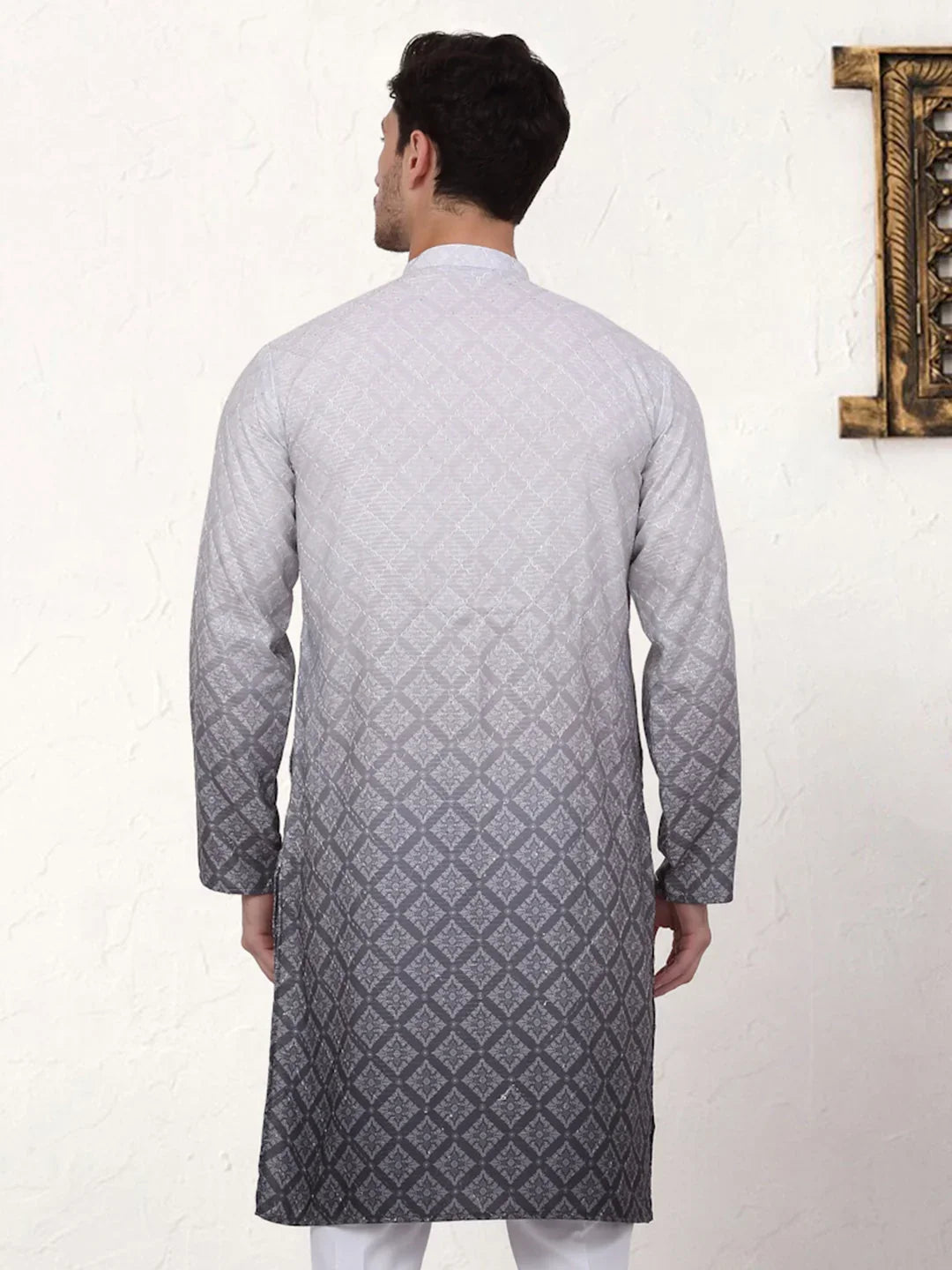 Grey Cotton Solid Indian Wear KO_5074Grey | DesiQlo