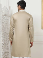Collar Embroidered & Sequin Kurtas-KO-5075Beige