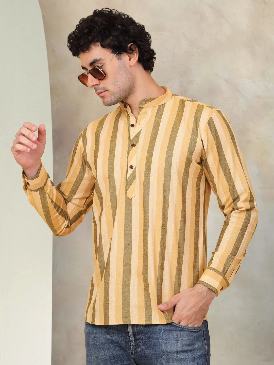 Yellow Cotton Solid Indian Wear KO_5078Yellow | DesiQlo