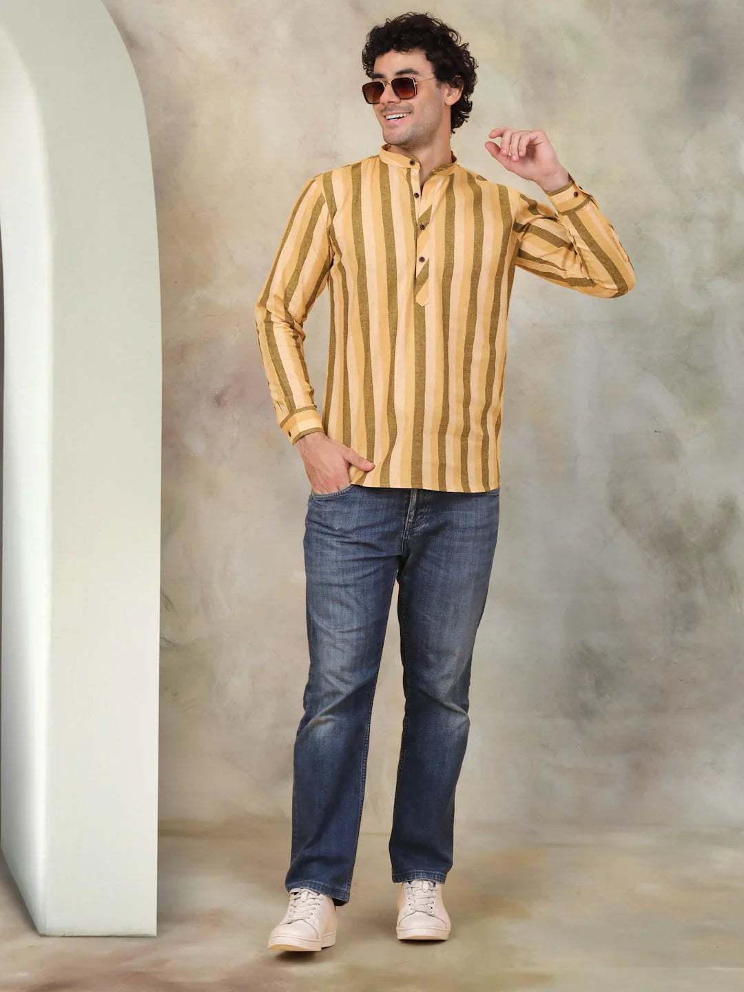 Yellow Cotton Solid Indian Wear KO_5078Yellow | DesiQlo